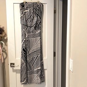 Black and white abstract maxi dress